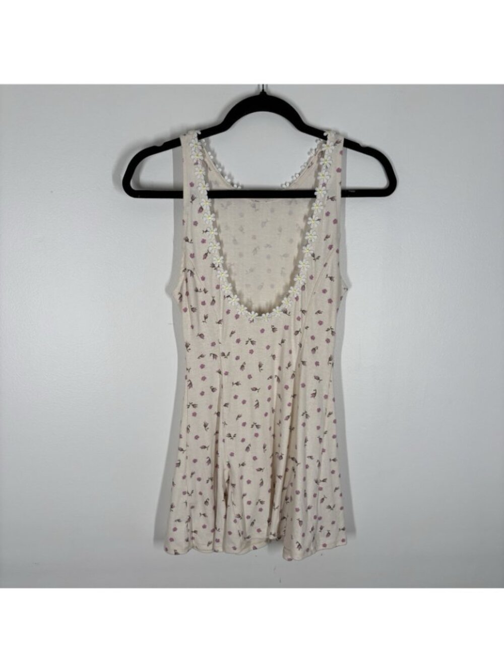 Free People XS Ivory Combo Floral Boho Bali Isn’t It Lovely Knit Tunic NWOT - Picture 6 of 10
